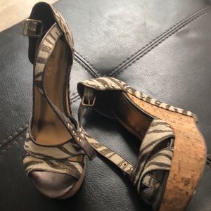 Bakers platform peep toe heels
